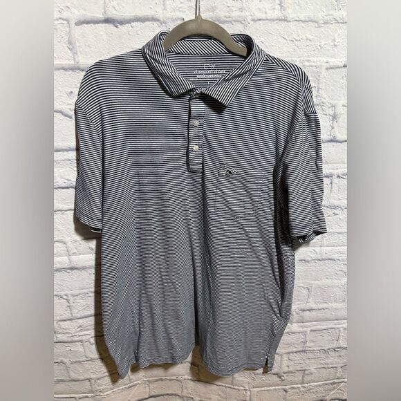 Vineyard Vines Other - Vineyard Vines Blue and White Edgartown Polo Shirt Classic Knit, Size Large #310